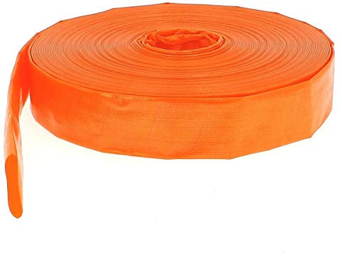 HUGGY TUYAUX Tuyau de refoulement Plat Ø 25 mm (1'') Orange - Longueur 25 mètres