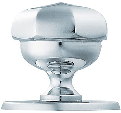 79mm OCTAGONAL Centre Door Knob - Victorian Polished Chrome Outdoor Handle | Large Centre Door Knob for Front Doors - External Pull Door Knob - Decorative Weatherproof External Handle