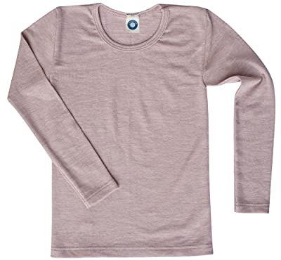 Cosilana, Kinder Unterhemd Langarm, 70% Wolle (kbT), 30% Seide (Rose Melange, 152)