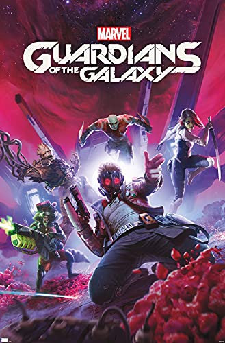 Trends International Marvel's Guardians of The Galaxy Video Game-Key Art Wall Poster, 56,8 x 86,4 cm, Premium ungerahmte Version