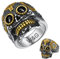 GoldChic Benutzerdefinietrer Totenkopf Ring mit Eigenem Namen 316L Edelstahl Schädel Ring Biker ring für Herren Männer Punk Gotik Bandring Skull Ring in Silber und Gold Ring Größe 62.1（19.8）