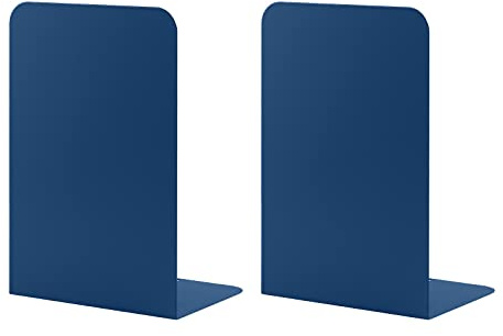 MSDADA -Serre-Livre Metal, 1 Paires Serre-Livres Enfants,Anti-Rayures Serre-Livres Design, pour Bureaux,Décoratifs, Étagères,Écoles et Librairie (Bleu Roi)