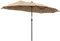 Outsunny Ombrellone da Giardino 4.5m con 48 Luci LED a Energia Solare, Ombrellone Doppio Parasole con Manovella, Cachi