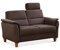 CAVADORE 2er-Sofa Palera mit Federkern / Kompakte Zweisitzer-Couch im Landhaus-Stil / inkl. 1 Kopfstütze / 149 x 89 x 89 / Mikrofaser, Braun