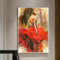 Leinwand Gemälde Vintage Roter Rock Mädchen Kunst Poster und Drucke Spanische Flamenco Schönheit Tänzerin Wandkunst Bild Bürodekor 70x50cm Rahmenlos