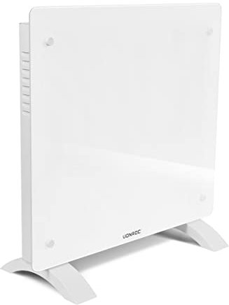 VONROC Chauffage Électrique 1000W - Panneau Verre Blanc - Wi-Fi & Manuel - LED, Thermostat, Minuterie, Sécurité Enfants - Silencieux, Convecteur Design pour Pièces jusqu’à 12m²