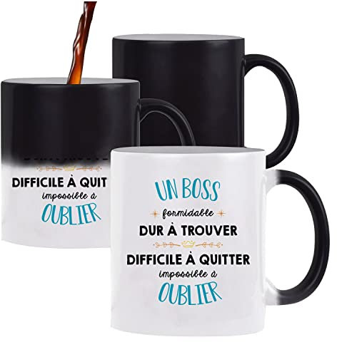 Planetee Mug magique Formidable Boss | Idée Tasse Cadeau Travail Boulot Métier Départ Retraite Collègue