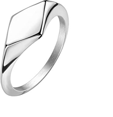 Paula & Fritz® Ring Damen Siegelring Silber 316L Chirurgenstahl Größe 59 (18,8) 8,5-mm breit Damen-Ring Herren-Ring Partner-Ring Verlobungs-Ring Ehering