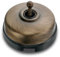 Fontini Interruptor - conmutador vintage Dimbler para pared - Estilo retro para hogares, hoteles, casas rurales u oficinas - Base de porcelana negra cúpula patiné satinado manecilla latón envejecido