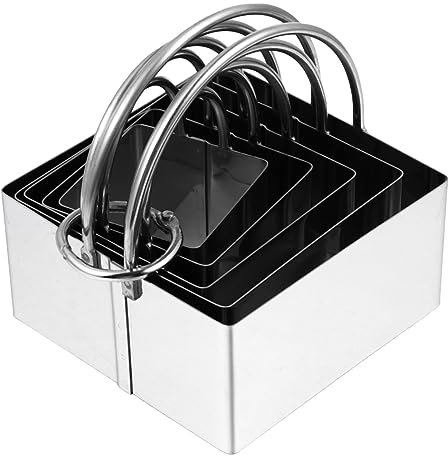 BESTonZON 5 Stück Edelstahl Keksausstecher Mit Griff Fondant Ausstecher Backutensilien Für Kuchen Und Kekse Glatte Oberfläche Kinderfreundlich