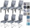 Alishomtll Stretch Stuhlhussen 4er/6er Set Grau Stuhlbezug Schwingstuhl Elastische Hussen Abnehmbarer Waschbarer Stühle Schutz für Esszimmer Restaurant Hotel Bankett Hochzeit (Graue Blätter, 6 Stück)