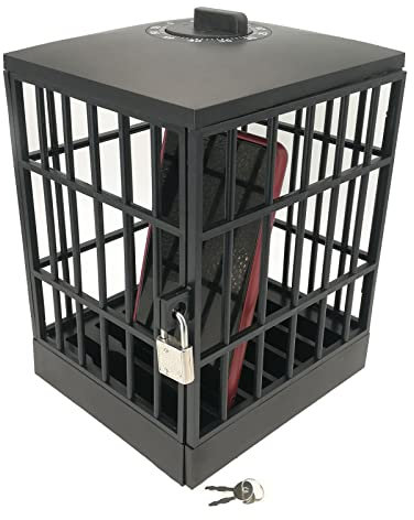 Handy- Gefängnis Lock Box Handy- Ständer Halter Lock Up Jail mit 60mins Timer Tasten Handys Gefängnis Zelle Scherzartikel für Home Office Klassenzimmer Familie Zeit Party