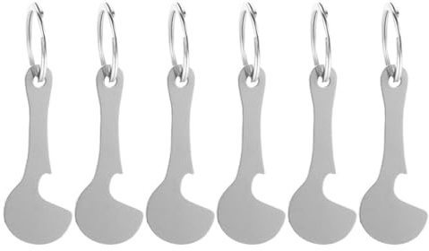 Ciieeo Stainless Steel Trolley Tokens Keychain Portable Key Ring Pendant for Shopping Cart Use 6Pcs Silver Daily Life Accessory