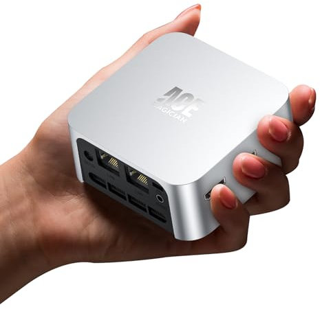 ACEMAGIC IAN Mini PC Intel 12th N95 (hasta 3.4 GHz) 12 GB LPDDR5 256 GB M.2 SSD Mini computadoras de escritorio, 3 HDMI Micro PC compatible con 4K UHD, Dual Gigabit Ethernet, 2.4G/5G WiFi, BT4.2