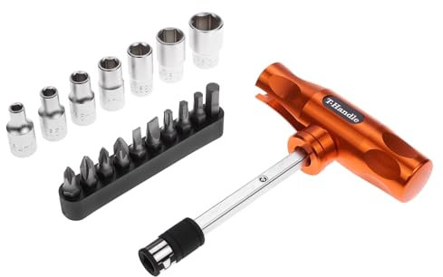 MACHOMAN TBQ218 1/4 Dr. 18 pezzi cacciavite con impugnatura a T a 2 vie con set di adattatori per presa punta a cambio rapido