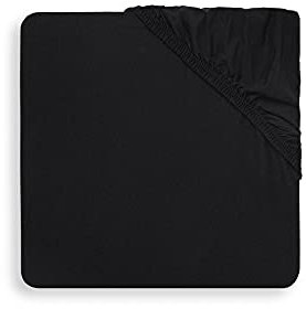 Jollein Spannbettlaken Jersey - Für Wiegen - Black - 40/50x80/90cm - 100% Baumwolle - Spannbetttuch - Schwarz