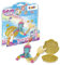 GALUPY Mermaid Throne Set - Mini Spielset mit 1x Einhorn Figur mit Meerjungfrauenflosse, Muschelthron & Armbänder