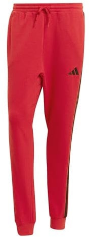 adidas Men's Essential Three Stripes French Terry Pant, Pure Ruby/Black, L