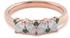 Wycian Freundschaftsring Einzeln, Moissanite Ringe 14 Karat Roségold Größe 53 (16.9) Moissanit Ovalschliff Weiß Gravur Für Muttertag