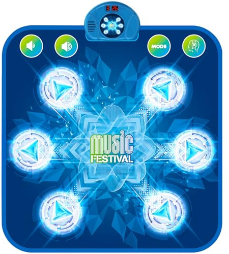 LEAPRCSTORE Tanzmatte für Kinder ab 4-12 Jahre, Musikmatte mit 6 Leuchtenden Pfeilen, 5 Spielmodi und LED Anzeige, Weihnachten Geburtstag Spielzeug Geschenke für Junge & Mädchen