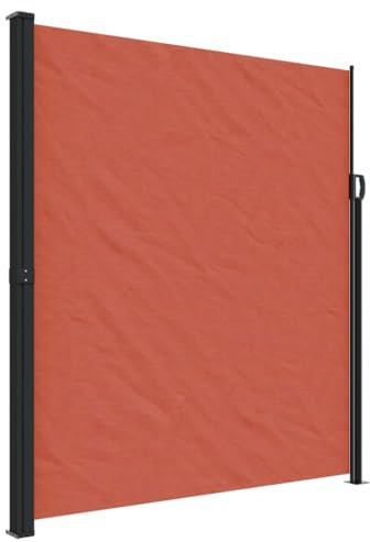 vidaXL Seitenmarkise, Sichtschutz Ausziehbar, Windschutz Sonnenschutz für Garten Balkon Terrasse, Seitenrollo Seitenwandmarkise, Terrakottarot 220x500cm