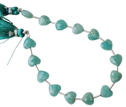 Gems For Jewels Amazonit, handgeschnitzte Stern-Cabochons, 10 mm, seltener natürlicher Amazonit-Edelstein, lose Schnitzerei für Schmuck, 5 Stück-ADG518, 12–13 mm (einschließlich Schlaufen)