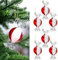 Syhood 6 Stück Weihnachtskugeln in Rot und Weiß gestreift, Pfefferminzbonbons, Hängeornament-Set, 8,9 cm, Süßigkeitenkugeln, Weihnachtsdekoration für Weihnachtsbaum, Party, Urlaub, Innendekoration