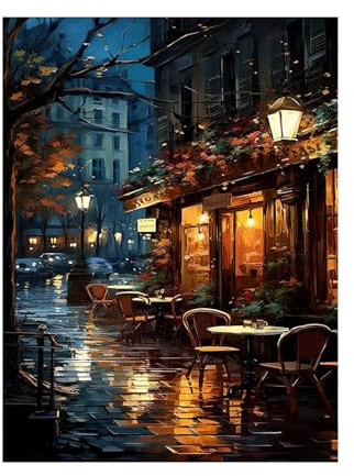 Litinliv Malen Nach Zahlen Erwachsene, Landschaft-Landschaft Malen Nach Zahlen, mit 3 Pinseln und Acrylfarbe, DIY Ölgemälde für Home Décor, Paint by Numbers (40 × 50 cm)