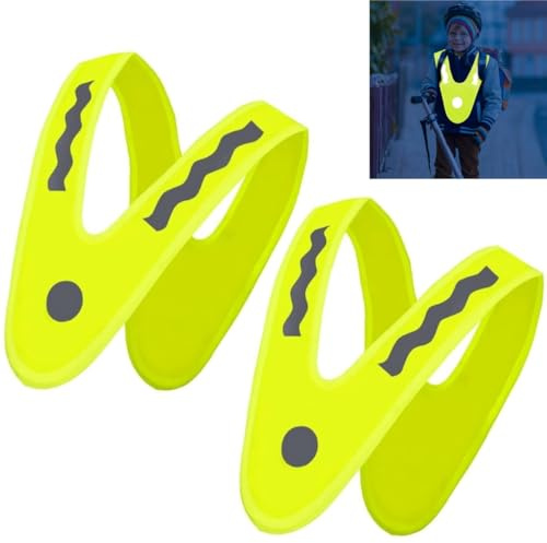 BOBOZHONG Warnweste Kinder,2 Stück Sicherheitsweste Reiten,Leuchtweste Reflektorweste V-Form Signalkragen,Reflektierende Weste Warnkragen Kinderwarnwest,für Kinder,Fahrrad,Auto