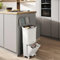 Yagosodee Kitchen Bin Flip Top With 2 Removable Buckets 3 Tier Garbage Can Recycle Bin Sorting Waste Bin Wet & Dry Waste Bin With Lid And Wheels For Home Bathroom Office
