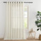PONY DANCE Extra Breite Gardine Leinen 1er Set H 260 x B 300 cm Wohnzimmer Vorhänge mit Ösen Leinengardine Halbtransparent Leinenoptik Vorhänge Semi-Sheer Curtains, Elfenbeinweiß