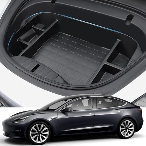 QIUYU2024 Front Trunk Frunk Organizer Box for Tesla Model 3 2017-2020, Waterproof Trunk Storage Bins Organizer Storage Bin, Front Hatch Trunk Protector Organizer Tray