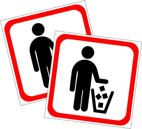 HOMOCONO Aufkleber Für Mülltonnen Warnschilder Wanddeko 2 Stück Pvc-oberfläche Einfach Anzuwenden