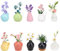 10Pcs Mini Ceramic Vase Magnets for Fridge - 3D Realistic Plant Decor, Funny Ceramic Flower Plant Vase Magnets, Cute Tiny Flower Bud Vases Magnetic Adhesive for Refrigerator, Kitchen, Office