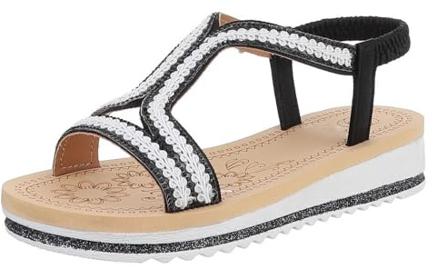 Ital Design Damenschuhe Sandalen & Sandaletten Keilsandaletten, LOLO24-, Textil, Schwarz, Gr. 38