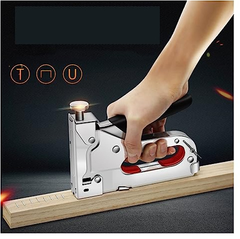 Nagelpistole, Manuelle Tacker 3 In 1 Hefter Nagel Pistole Tacker Nagler Möbel Werkzeug Holz Rahmen Hefter Edelstahl Hand Werkzeug für Werkstatt und Haus