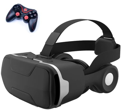 VR Brille, 3D Virtual Reality Headset Mit HD-Anti-Blaulicht-Linsen, VR Glasses Augenschutz Brille PC Unterhaltung, für iPhone Samsung Android 4,7–7,2 Zoll(E)
