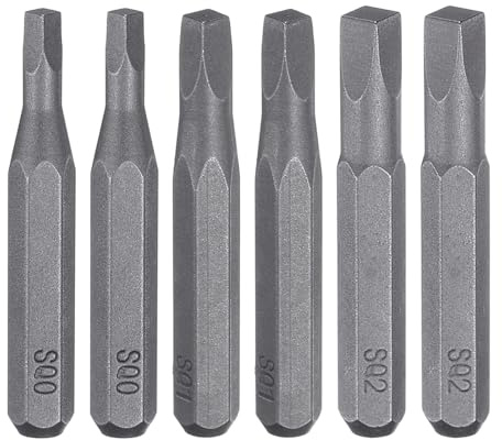QUARKZMAN 6 Stück Vierkant-Bitset SQ0/SQ1/SQ2 1/4 Sechskantschaft S2 Stahl | Schraubendreher-Bits, 28mm Länge, Magnetisch, 4-Punkt-Kopf, Für Elektrische Und Manuelle Präzisionsreparatur