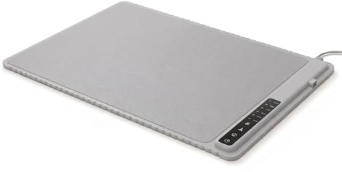 Electric Food Warming Mat for Dining Table, 24 Inch Silicone Food Warmer with Adjustable Temperature Control, Foldable Heated Tray for Parties & Family Meals, Grey