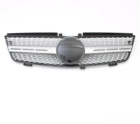 Front Kühlergrille Für Benz Für ML W164 05-08 ML320 ML350 ML500 Für GTR Style Front Racing Grille Chrome Diamonds Stoßstangengitter(Diamond-Silver)