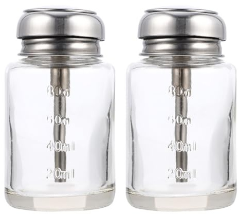 VILLCASE 2pcs Bouteilles Artisanales en Verre 100ml Légères et Portables à Pression, pour Alcool ou Cosmétiques en Déplacement
