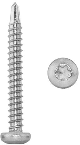 Bohrschrauben 4,8 X 50 DIN 7504 Form M, selbstschneidend Edelstahl A2 (50 Stück) - V2A Schnellbauschrauben m. Linsenkopf u. Innensechsrund-Antrieb für Weichmetalle (z.B. Aluminium)