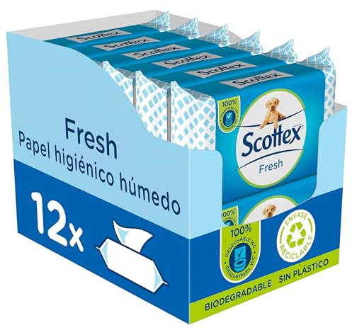 scottex Fresh, papier toilette humide – 12 lot de 40 (total 480 unités)