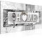 Runa Art Wandbild Home 1 Teilig 100 x 40 cm Modern Bild auf Vlies Leinwand Mit Spruch Wohnzimmer Schwarz Weiss 013712c