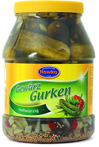 Paulsen Nowka Gewürzgurken vollwürzig eingelegt im Glas 1000g