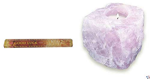 WLM bougeoir en Quartz Rose + Encens Hem Good Luck