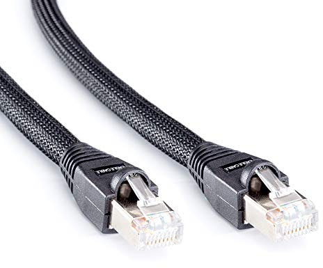 Eagle Cable by INAKUSTIK – 10065048 – Deluxe CAT6 Netzwerkkabel | LAN-Kabel für HD Audio- und HD Video-Streaming | 4,8m in Schwarz | 2-Fach geschirmt - Dicke Datenleiter (AWG 24) - SF-UTP Ausführung