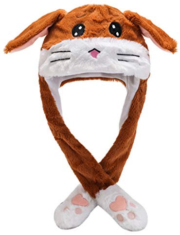 Yixda Lustige Tiermütze Warm Plüsch Mütze Paws Ohren Wintermütze Hut (Braun)