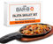 Mr Bar B Q Premium Cast Iron Fajita Skillets Set, Pre-Seasoned, Non Stick Sizzling Plate, Wooden Base, Cloth Handle, Sizzler Steak Plate, Ideal for Different Food Cooking, Indoor & Outdoor Use