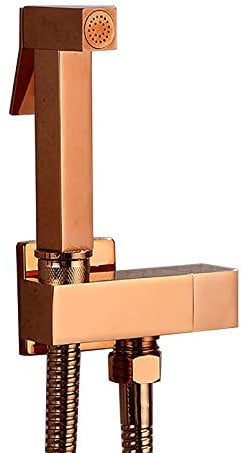 GLYYR Bidet Handbrause Toilette mit Kaltes Wasser, Bidet Sprühaufsatz Wandhalterung Bidet Armaturen Set Messing Duschkopf für Toilette für Badezimmer, Haustiere,Rose Gold